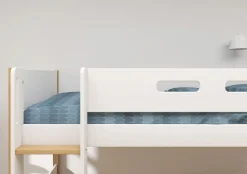 Cheap FLEXA Mellemhoj Seng Med Lige Stige White/Oak
