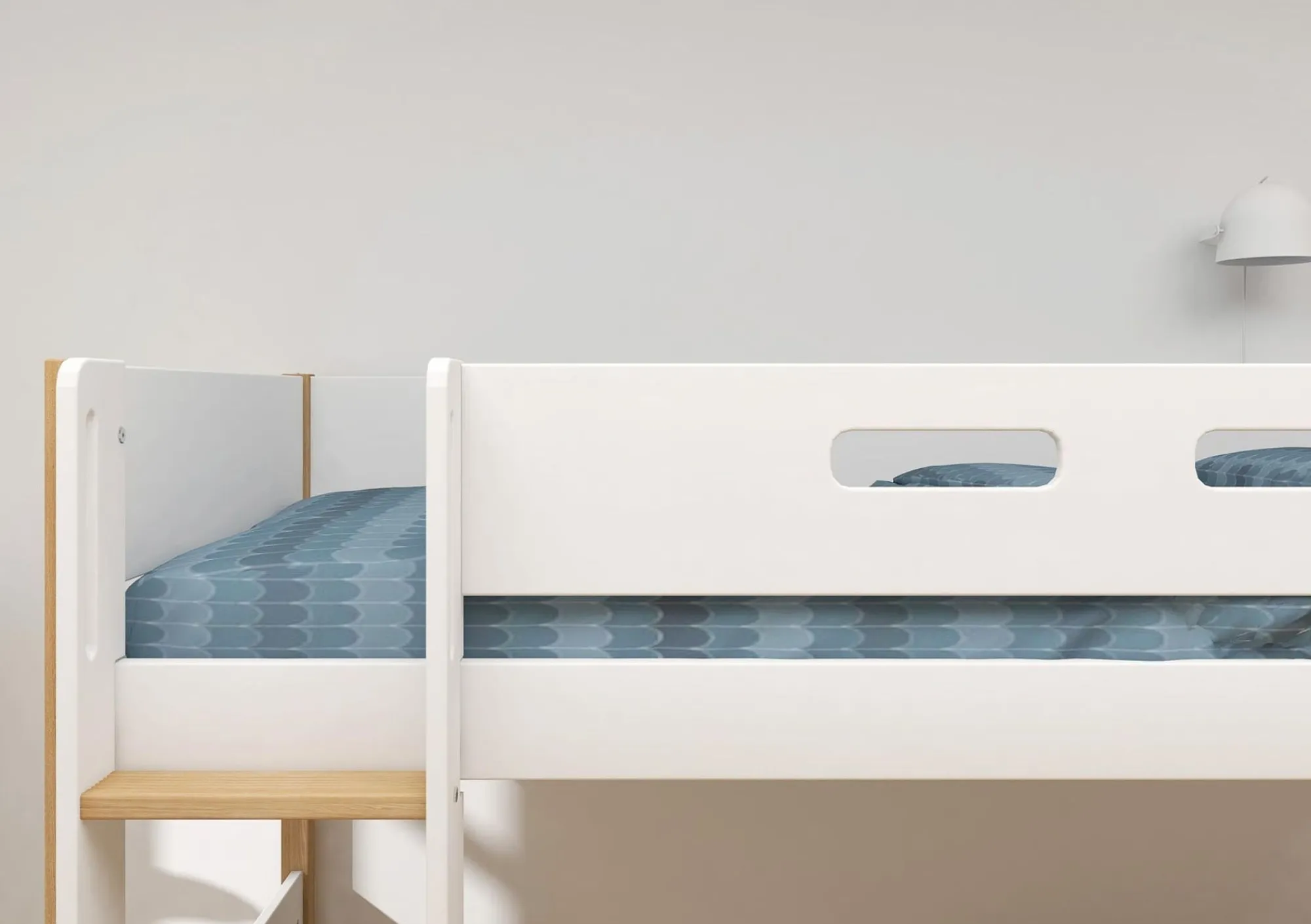 Cheap FLEXA Mellemhoj Seng Med Lige Stige White/Oak