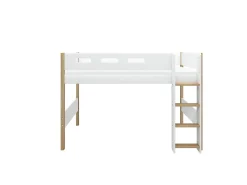 Cheap FLEXA Mellemhoj Seng Med Lige Stige White/Oak