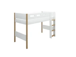 Cheap FLEXA Mellemhoj Seng Med Lige Stige White/Oak