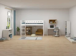 New FLEXA Mellemhoj Seng Med Lige Stige White