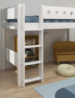 New FLEXA Mellemhoj Seng Med Lige Stige White