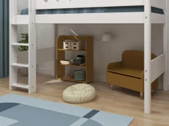 New FLEXA Mellemhoj Seng Med Lige Stige White