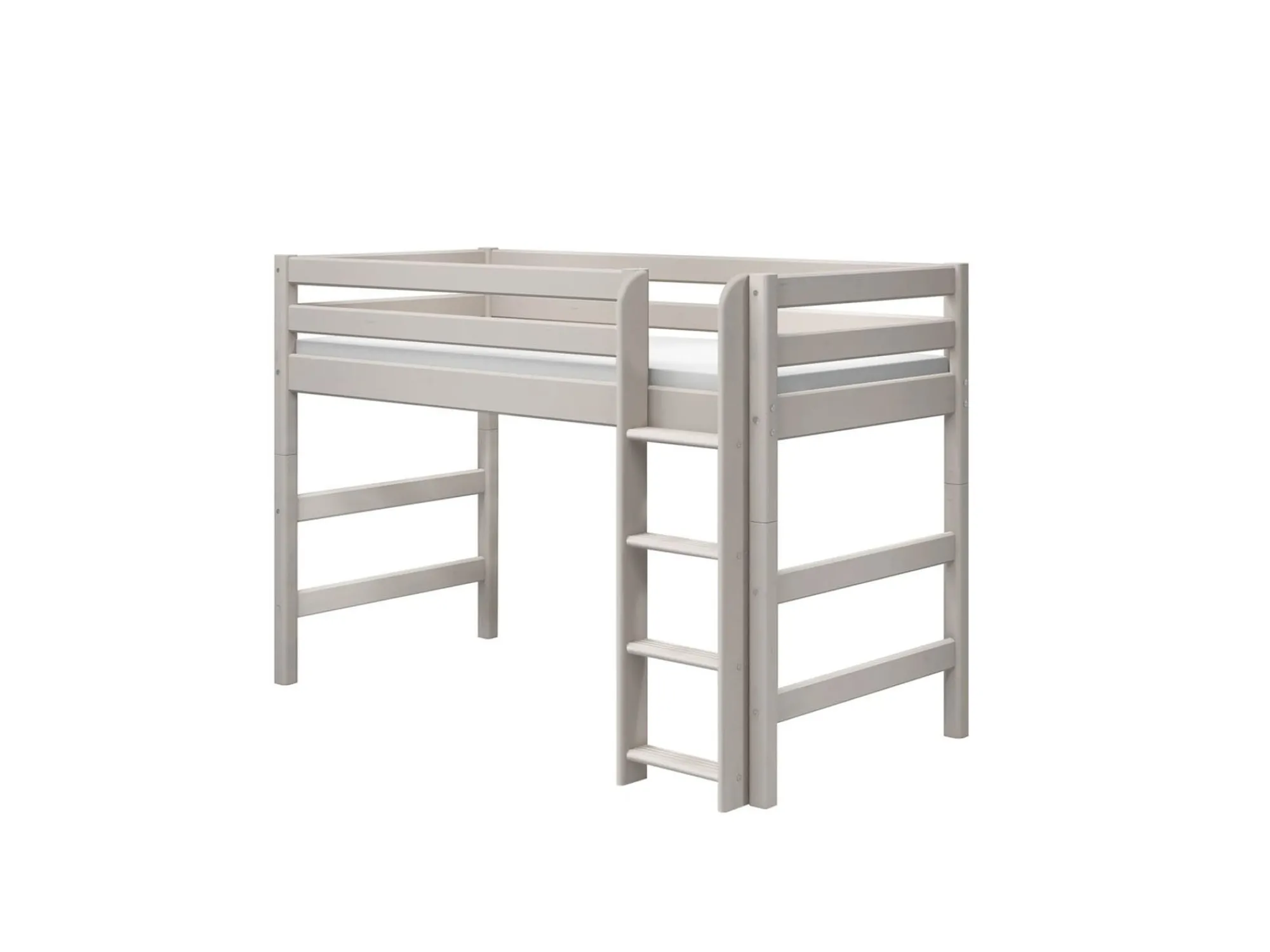Best FLEXA Mellemhoj Seng Med Lige Stige Grey Washed Pine