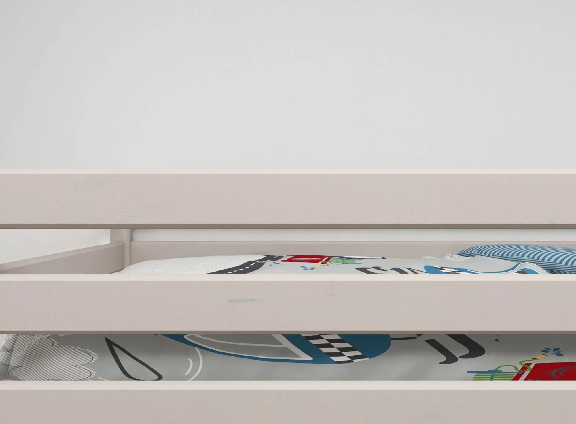 Best FLEXA Mellemhoj Seng Med Lige Stige Grey Washed Pine