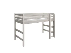 Best FLEXA Mellemhoj Seng Med Lige Stige Grey Washed Pine