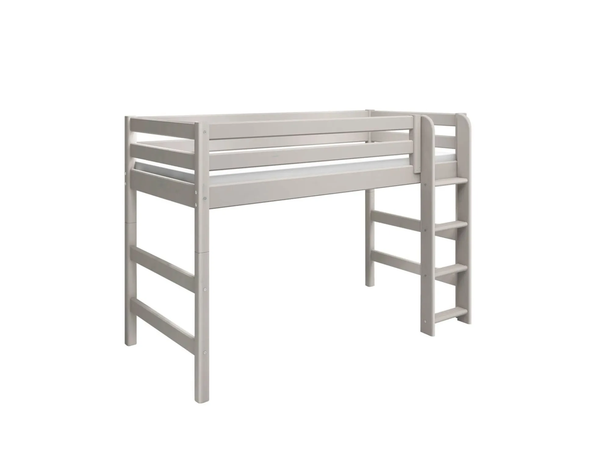Best FLEXA Mellemhoj Seng Med Lige Stige Grey Washed Pine