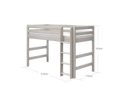 Best FLEXA Mellemhoj Seng Med Lige Stige Grey Washed Pine