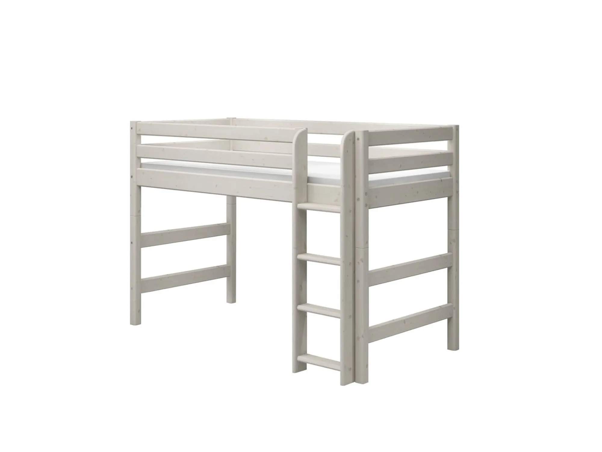 Discount FLEXA Mellemhoj Seng Med Lige Stige White Washed Pine