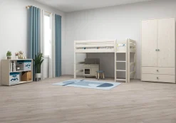 Discount FLEXA Mellemhoj Seng Med Lige Stige White Washed Pine