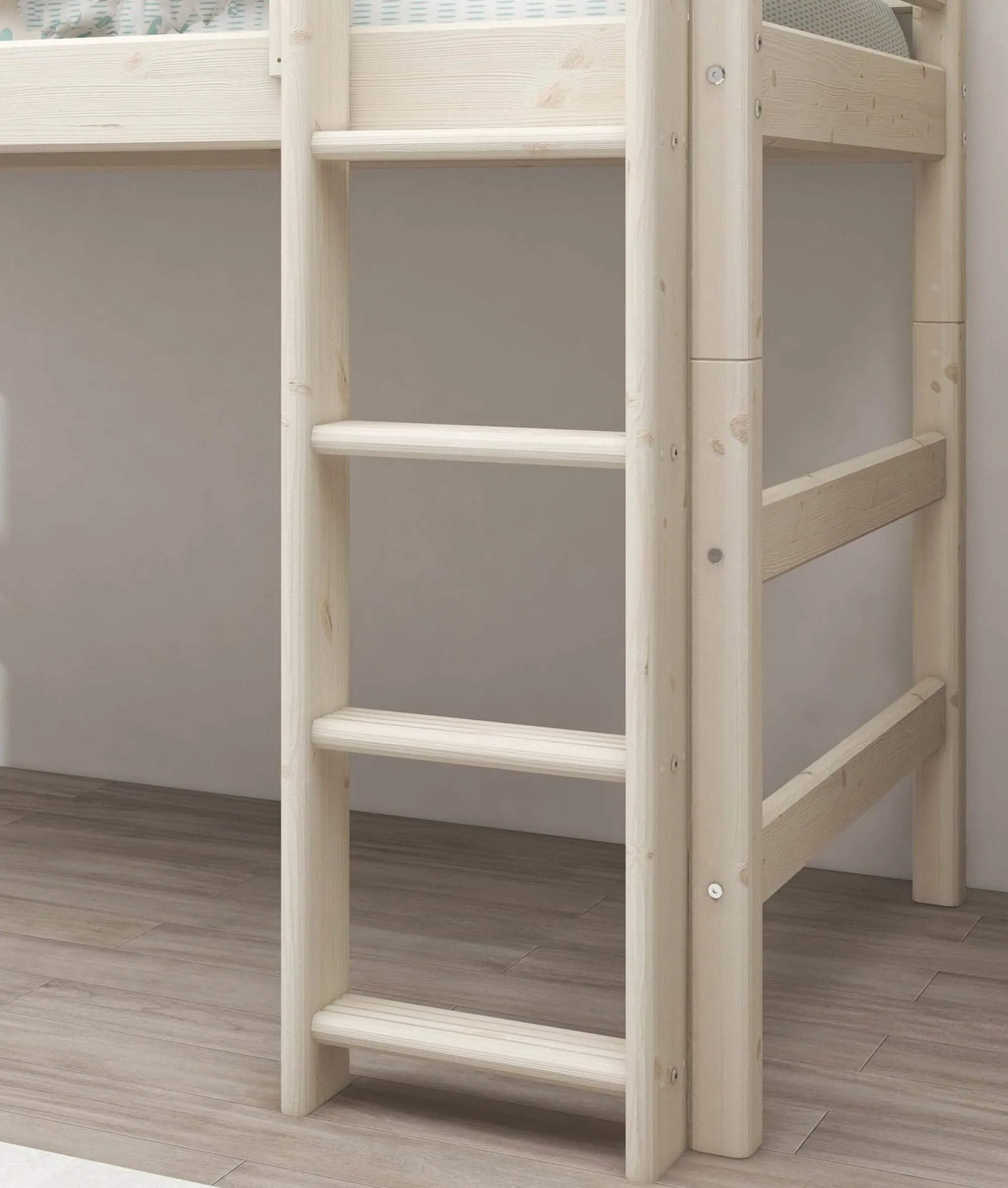 Discount FLEXA Mellemhoj Seng Med Lige Stige White Washed Pine