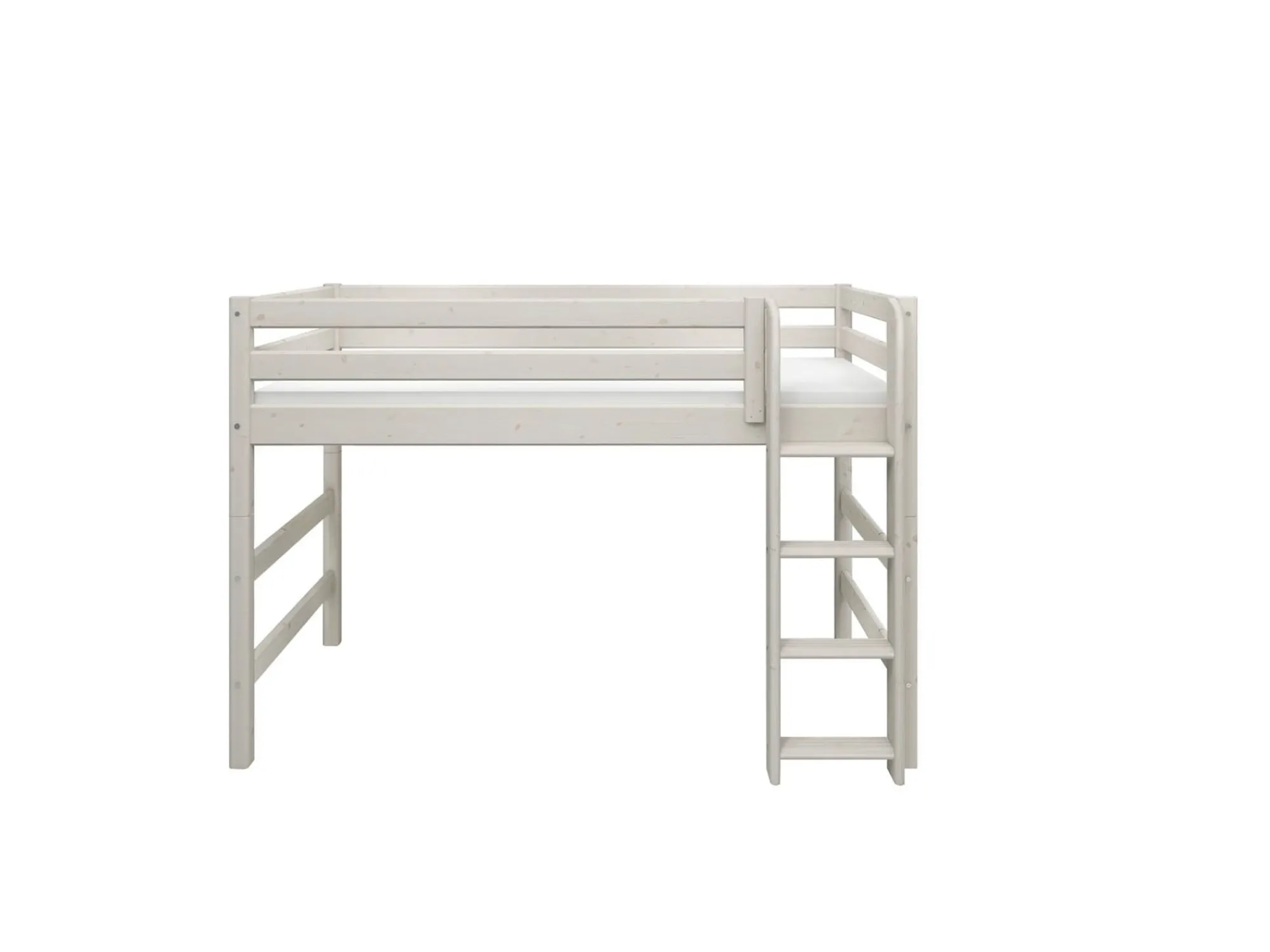 Discount FLEXA Mellemhoj Seng Med Lige Stige White Washed Pine