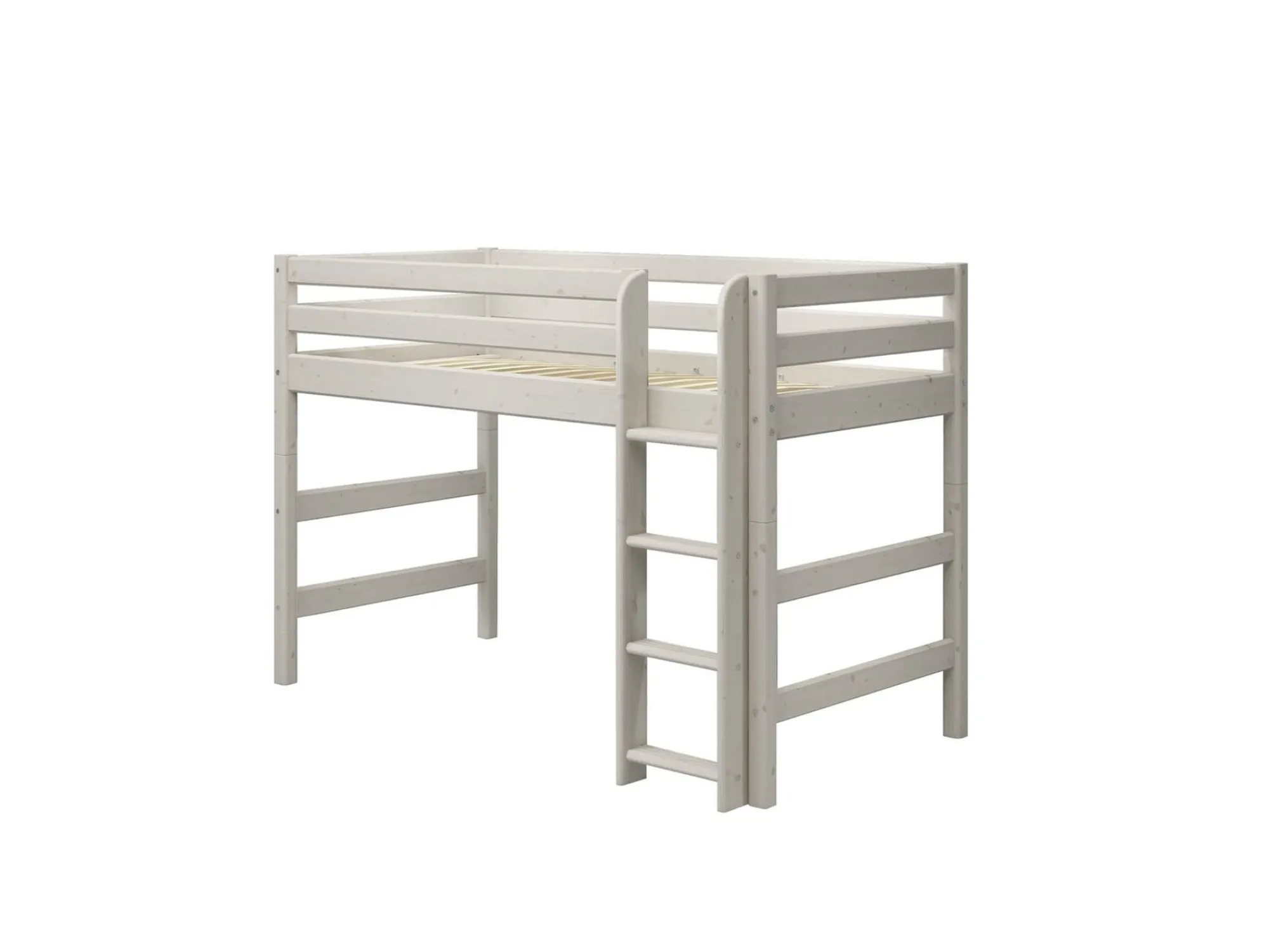 Discount FLEXA Mellemhoj Seng Med Lige Stige White Washed Pine
