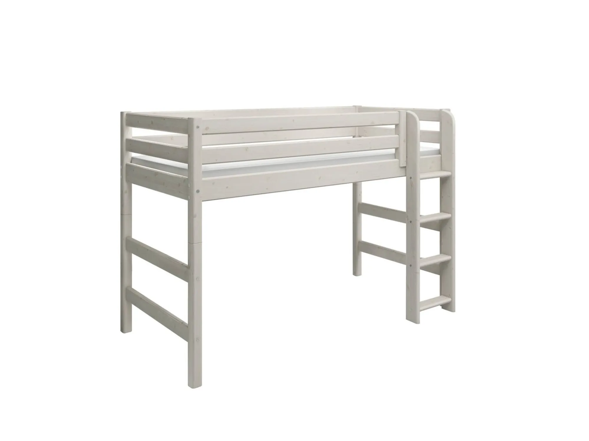 Discount FLEXA Mellemhoj Seng Med Lige Stige White Washed Pine