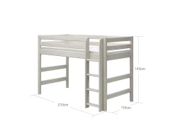 Discount FLEXA Mellemhoj Seng Med Lige Stige White Washed Pine