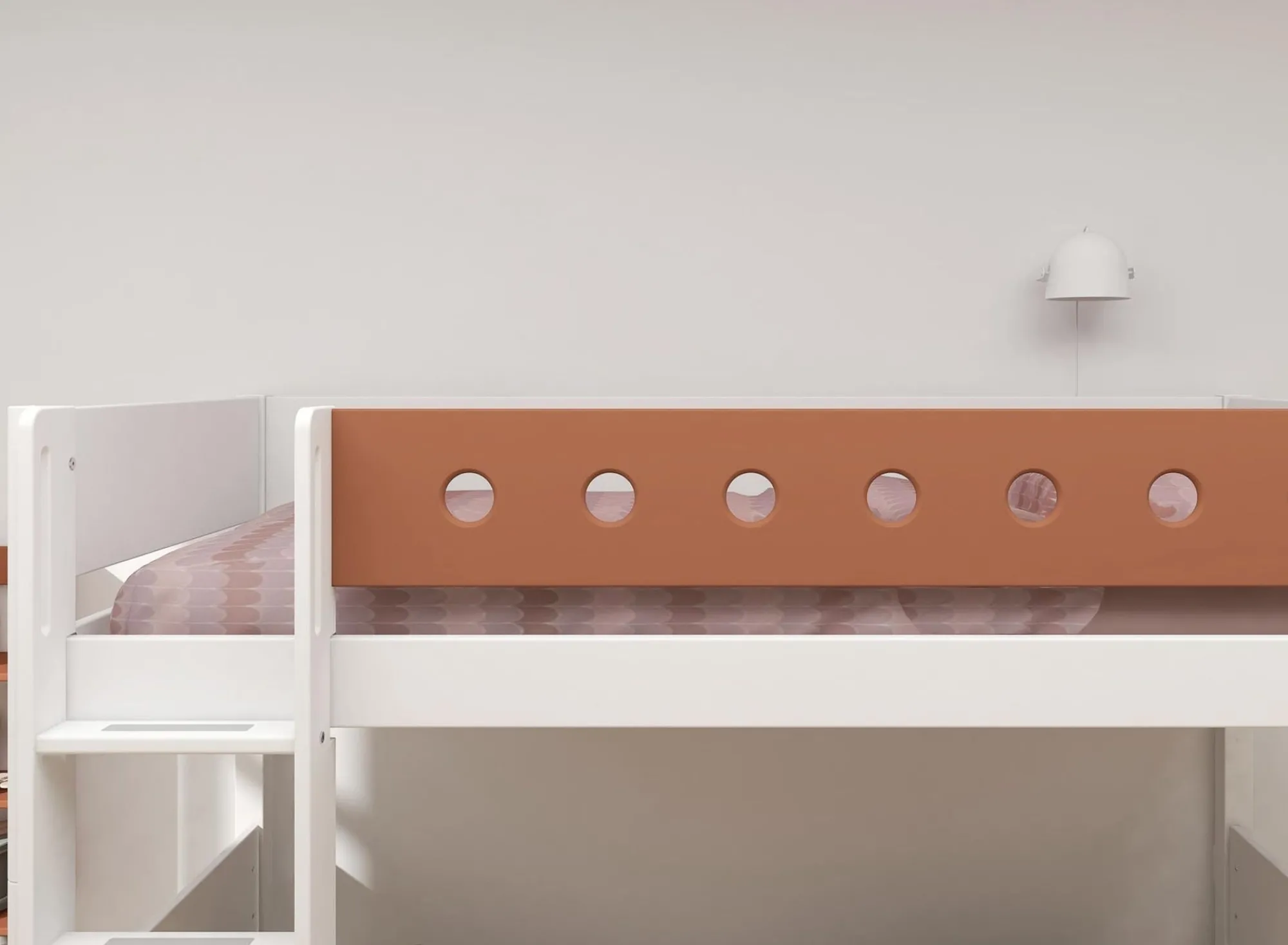 Outlet FLEXA Mellemhoj Seng Med Lige Stige White/Blush