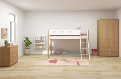 Best FLEXA Mellemhoj Seng Med Skra Stige White/Oak
