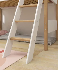 Best FLEXA Mellemhoj Seng Med Skra Stige White/Oak