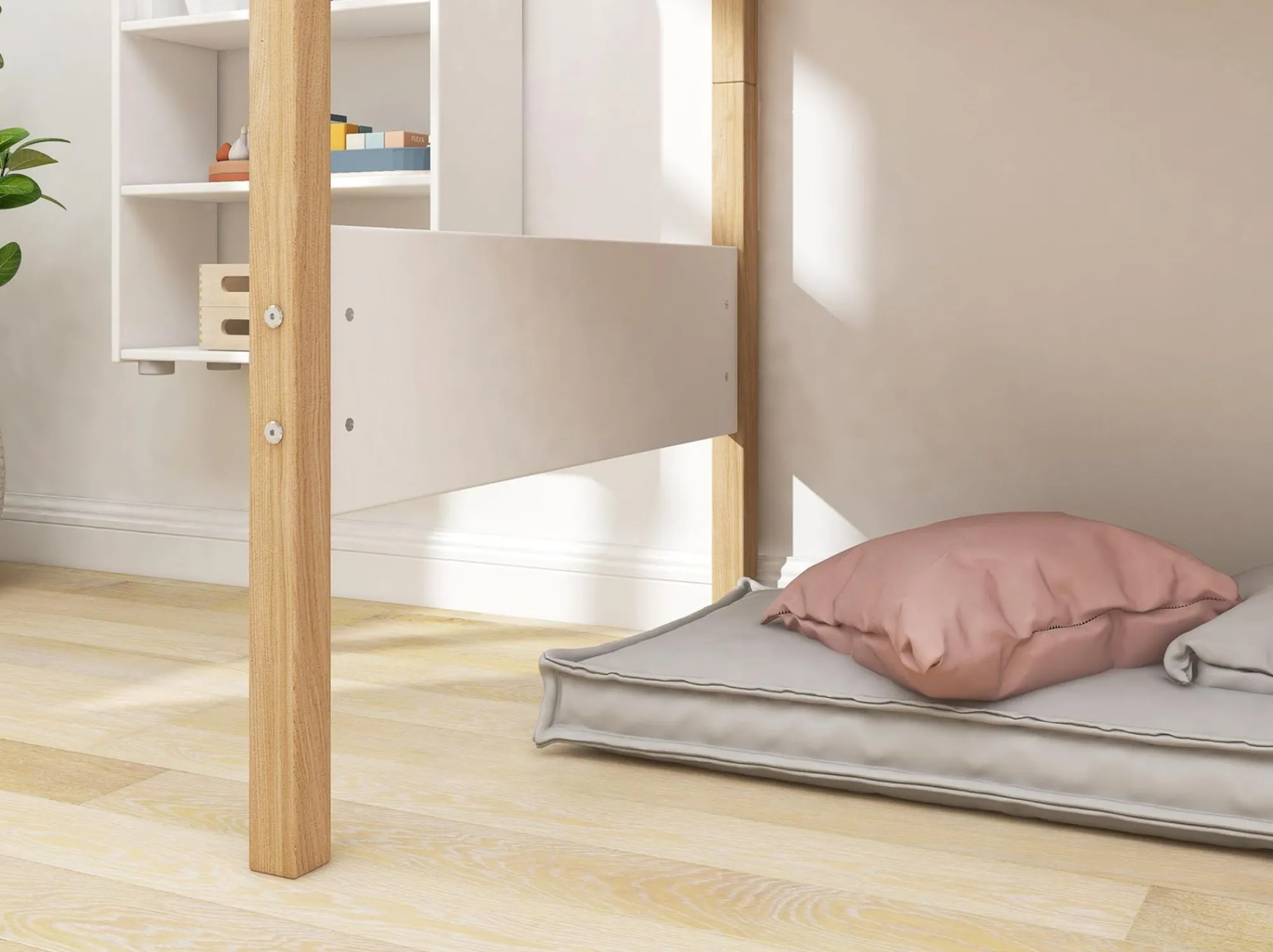 Best FLEXA Mellemhoj Seng Med Skra Stige White/Oak