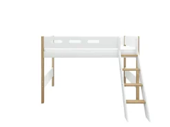 Best FLEXA Mellemhoj Seng Med Skra Stige White/Oak