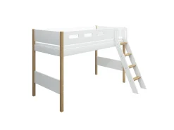 Best FLEXA Mellemhoj Seng Med Skra Stige White/Oak