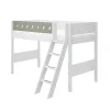 Clearance FLEXA Mellemhoj Seng Med Skra Stige White/Natural Green