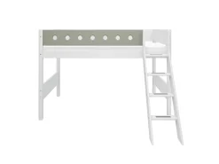 Clearance FLEXA Mellemhoj Seng Med Skra Stige White/Natural Green