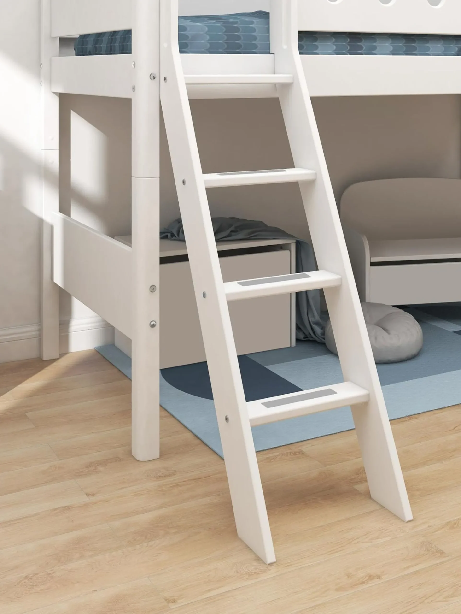 Clearance FLEXA Mellemhoj Seng Med Skra Stige White