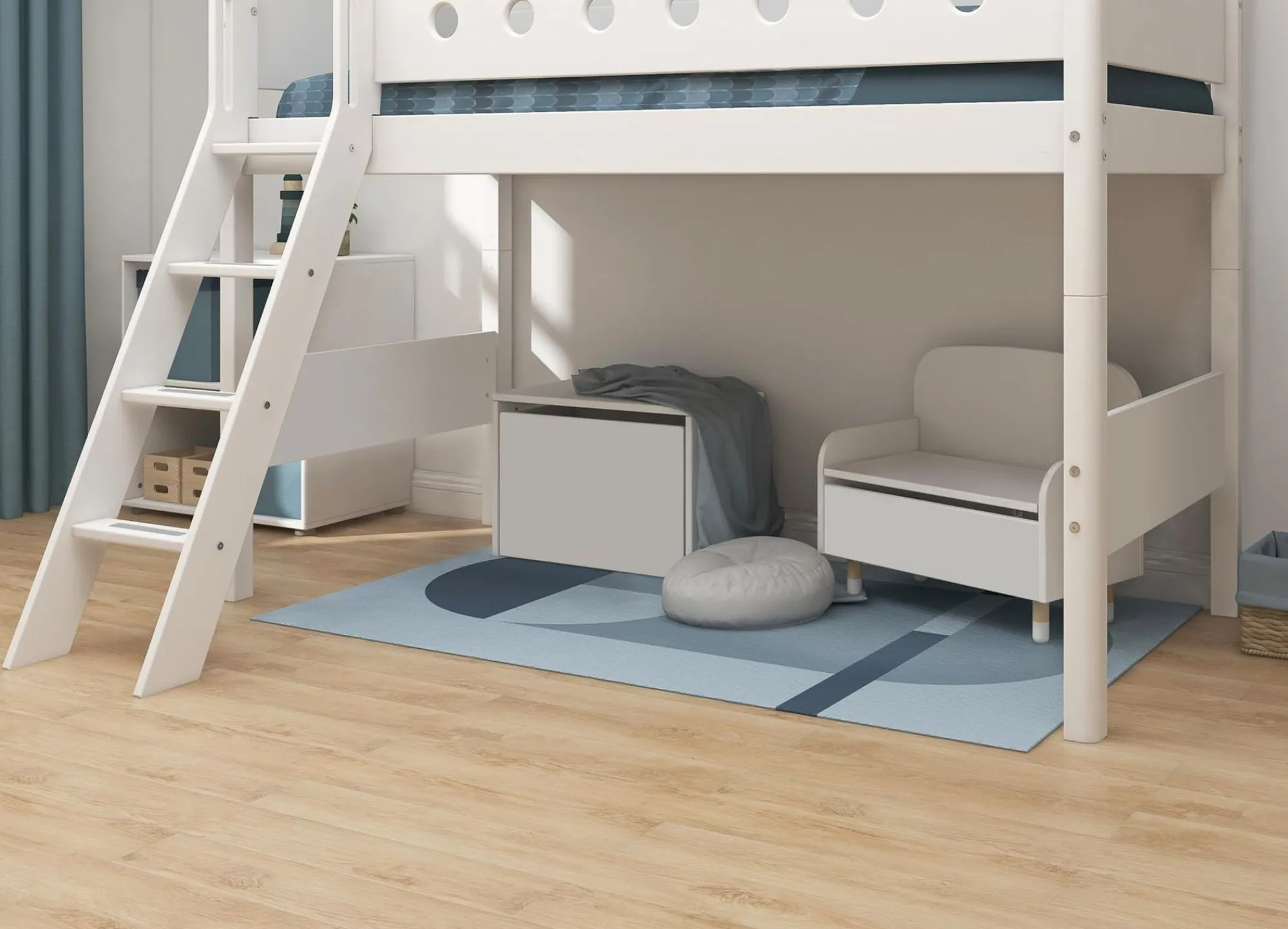 Clearance FLEXA Mellemhoj Seng Med Skra Stige White