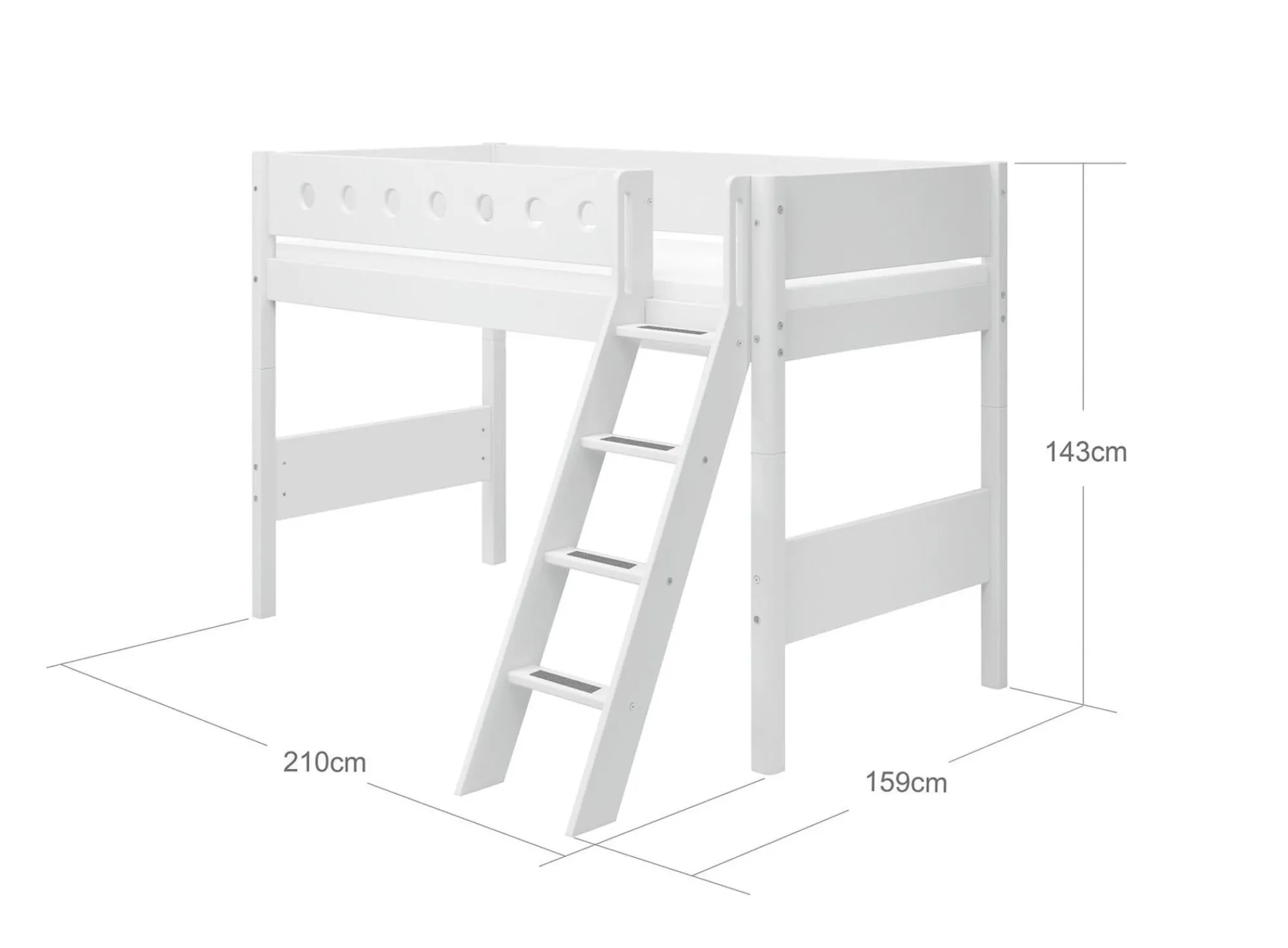 Clearance FLEXA Mellemhoj Seng Med Skra Stige White