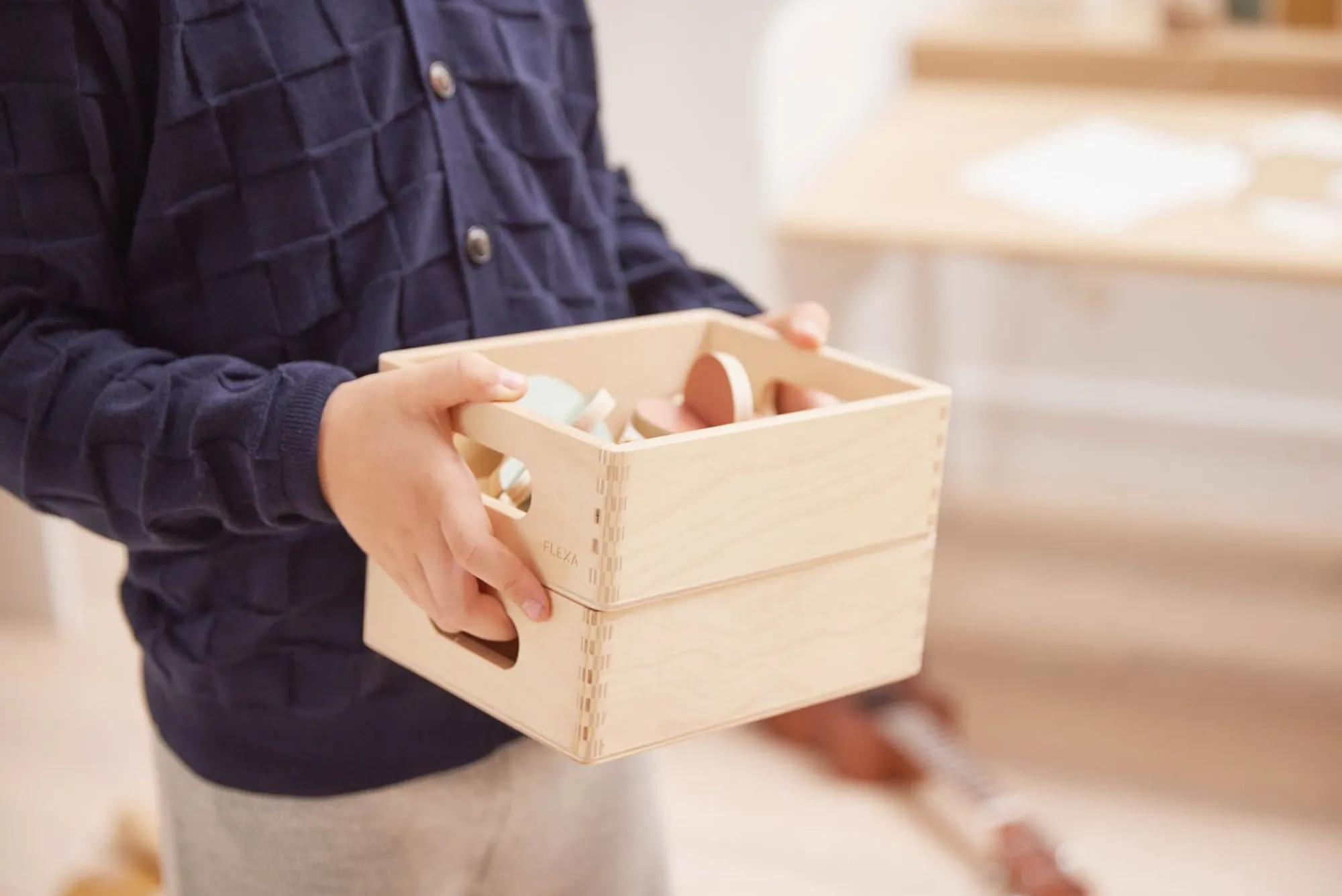 Outlet FLEXA Opbevaringskasser I Trae ?Mini Pine