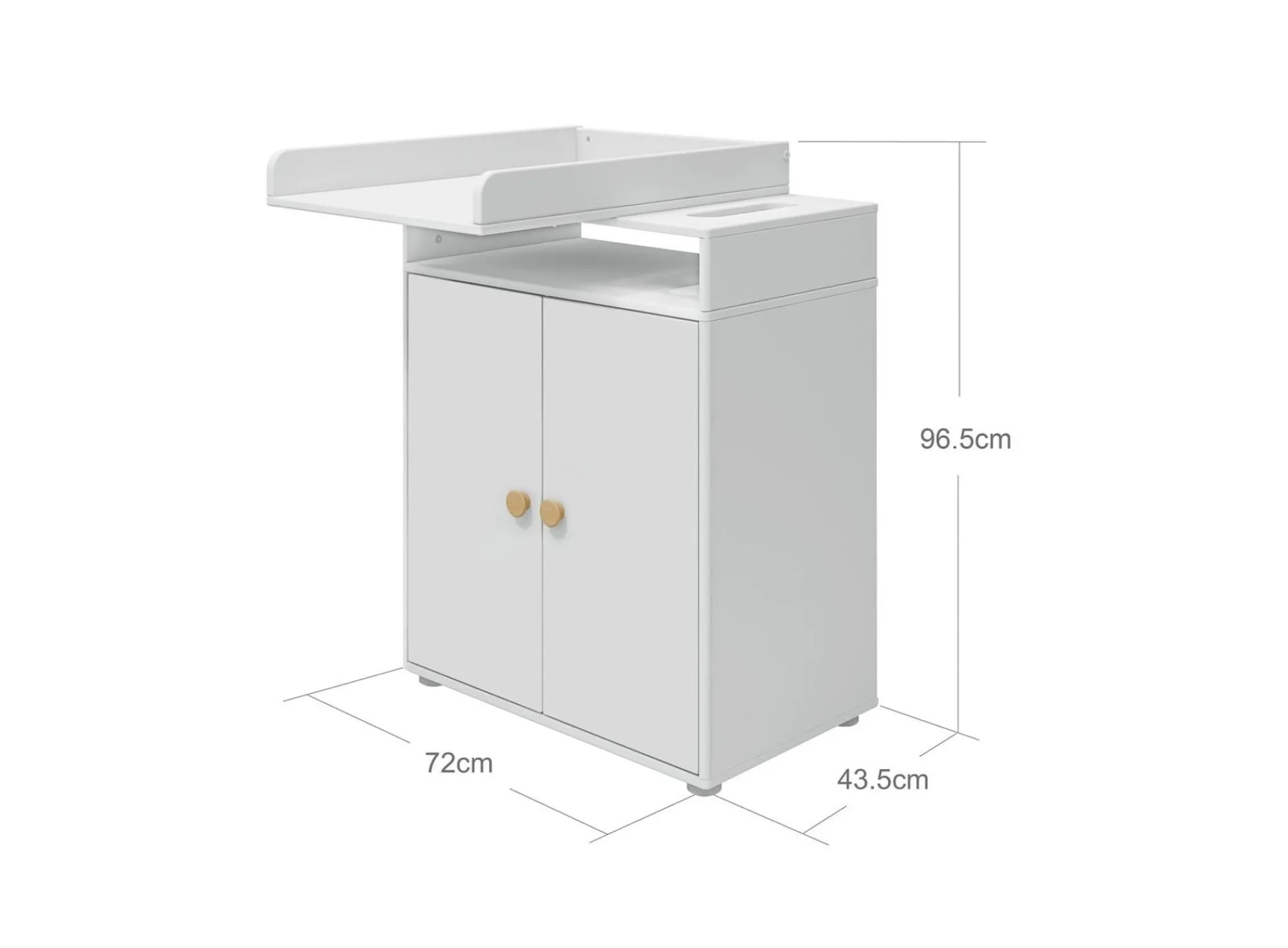 Hot FLEXA Puslebord, 2 Lager White/Oak