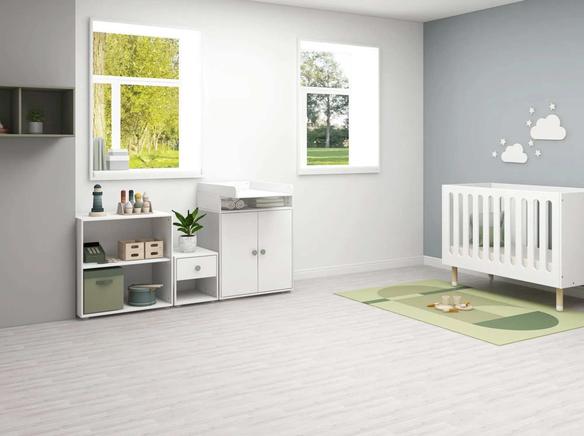 Shop FLEXA Puslebord, 2 Lager White/Natural Green
