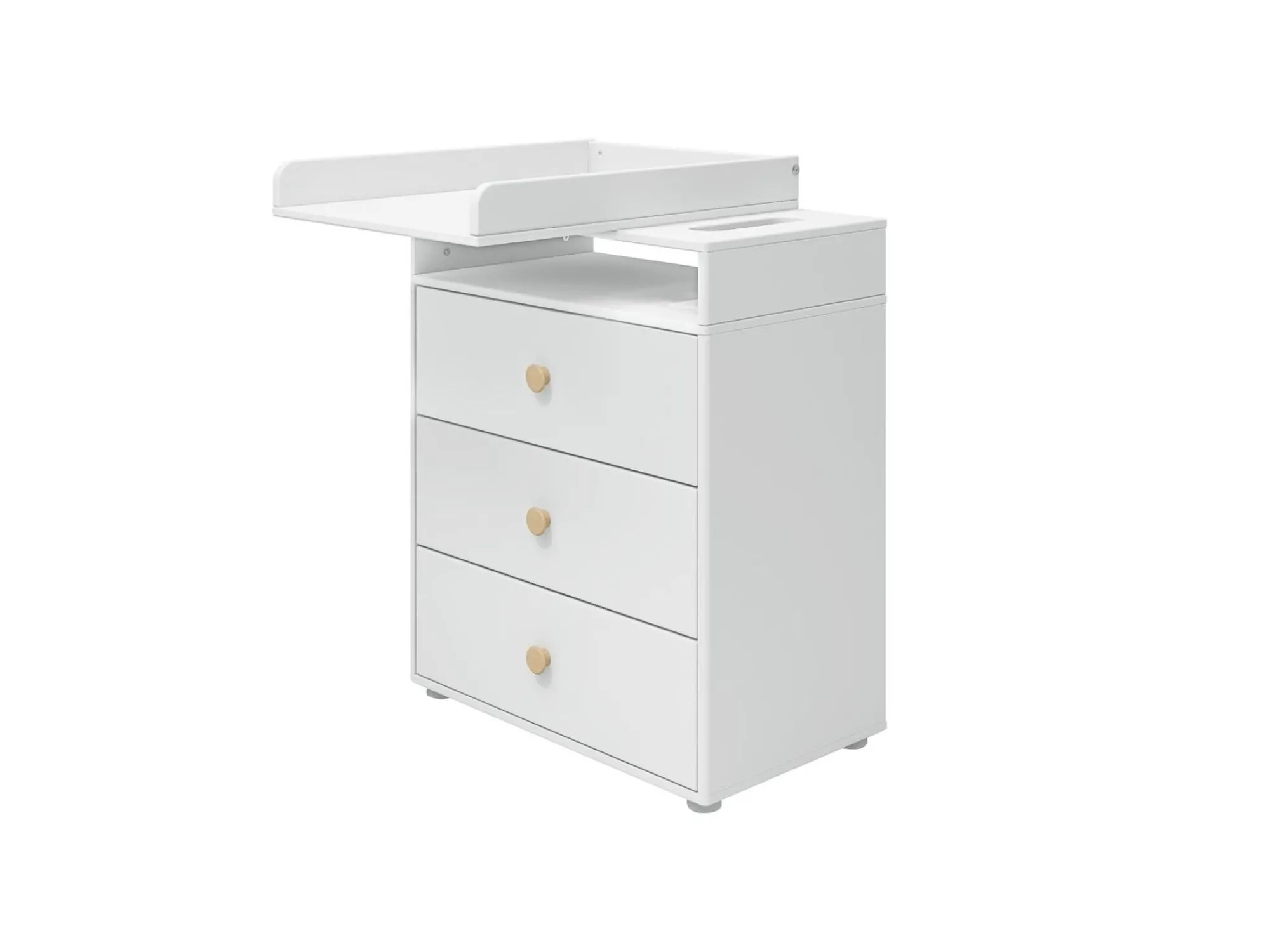 Outlet FLEXA Puslebord, 3 Skuffer White/Oak