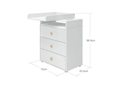 Outlet FLEXA Puslebord, 3 Skuffer White/Oak