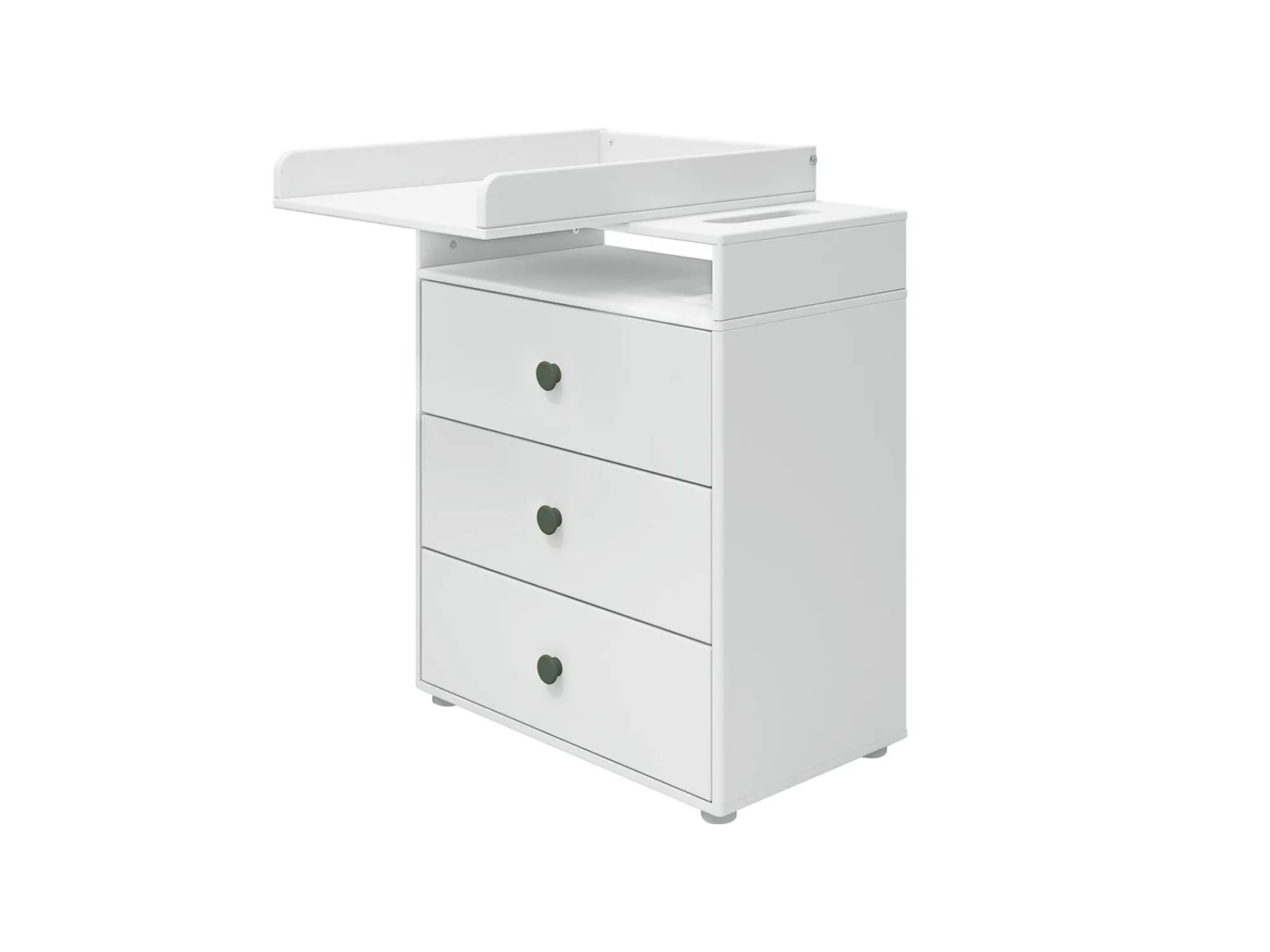 New FLEXA Puslebord, 3 Skuffer White/Deep Green