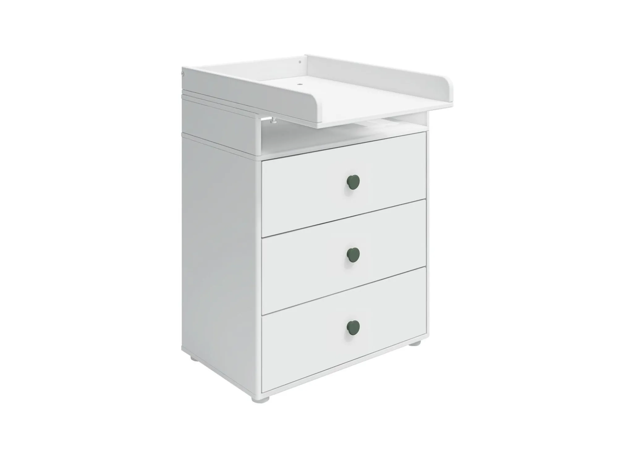 New FLEXA Puslebord, 3 Skuffer White/Deep Green