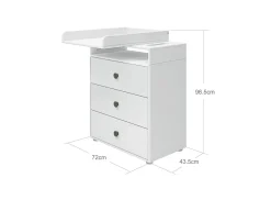 New FLEXA Puslebord, 3 Skuffer White/Deep Green
