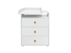 Outlet FLEXA Puslebord, 3 Skuffer White/Mustard