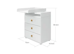 Outlet FLEXA Puslebord, 3 Skuffer White/Mustard