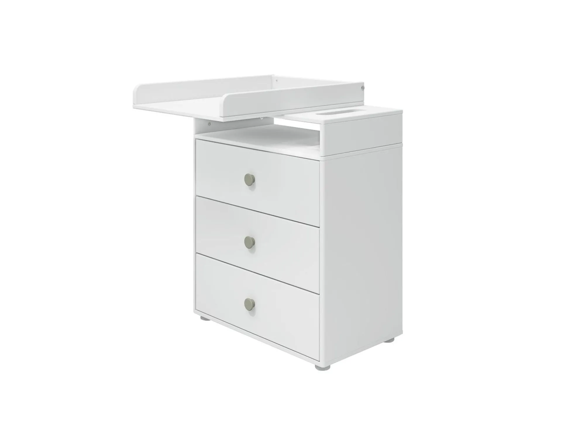 Hot FLEXA Puslebord, 3 Skuffer White/Natural Green