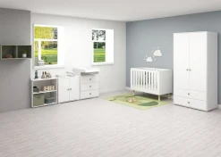Hot FLEXA Puslebord, 3 Skuffer White/Natural Green