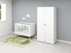 Hot FLEXA Puslebord, 3 Skuffer White/Natural Green