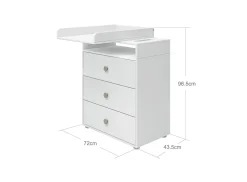Hot FLEXA Puslebord, 3 Skuffer White/Natural Green