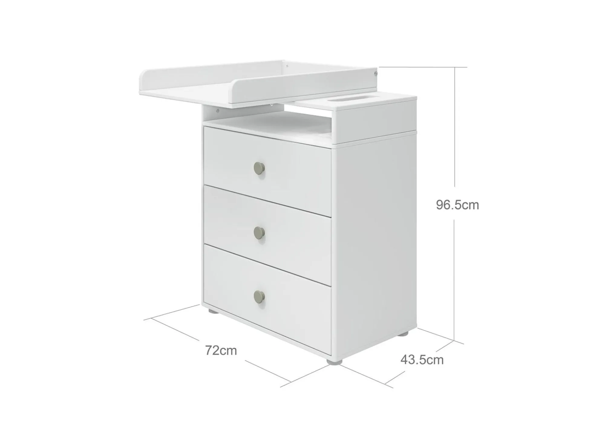 Hot FLEXA Puslebord, 3 Skuffer White/Natural Green
