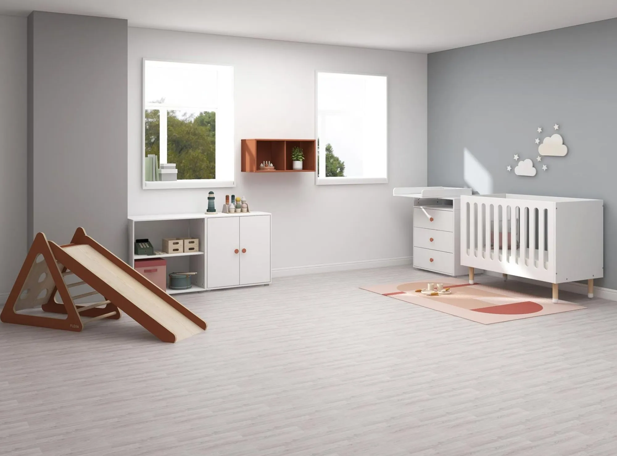 Fashion FLEXA Puslebord, 3 Skuffer White/Blush