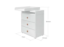 Fashion FLEXA Puslebord, 3 Skuffer White/Blush
