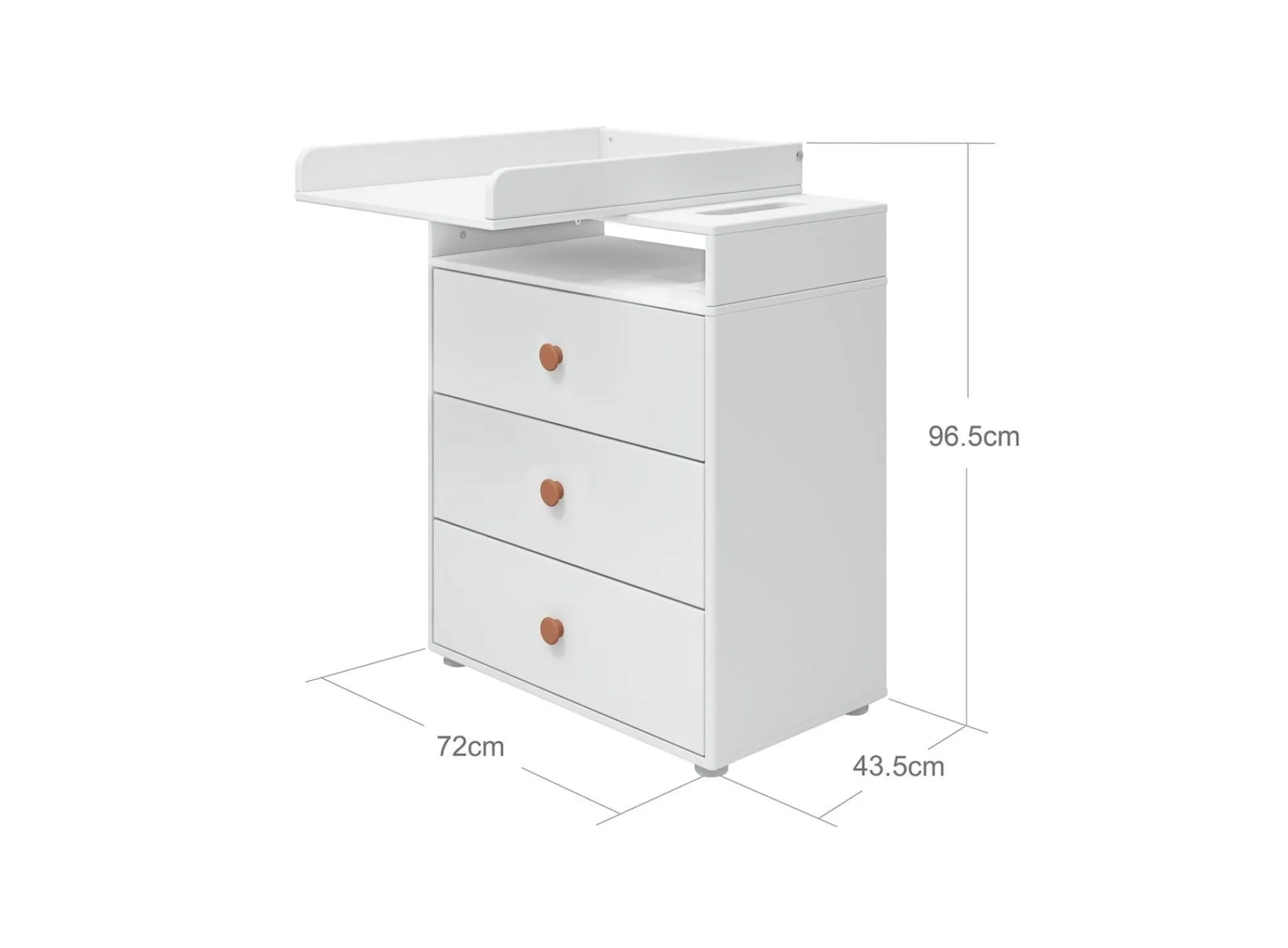 Fashion FLEXA Puslebord, 3 Skuffer White/Blush