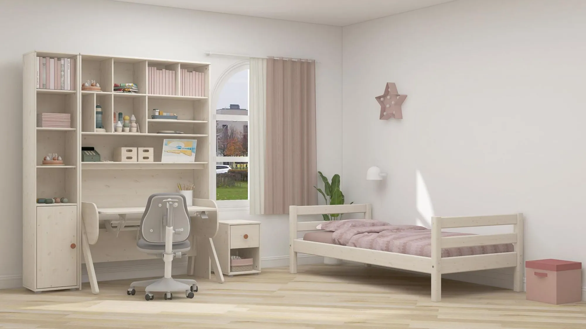 Best FLEXA Reol Light Blush/White Washed Pine