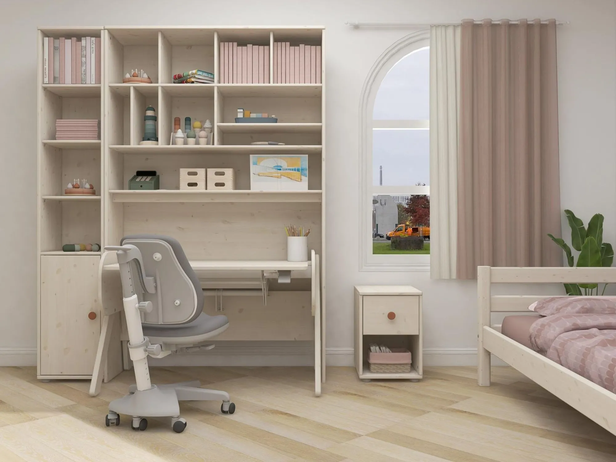 Best FLEXA Reol Light Blush/White Washed Pine